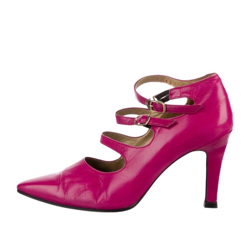 Yves Saint Laurent Vintage Strappy Mary Jane Heels Pink IT36.5